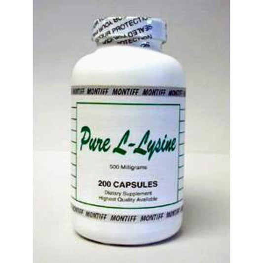 Montiff Pure L-Lysine 500 mg capsules bottle for daily dietary wellness