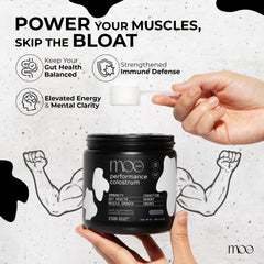 Active lifestyle scene with Moo Juice supports daily vitality and recovery possibilities.