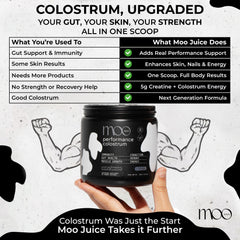 Colostrum Powder mix in water demonstrates quick, unflavored integration into smoothies.