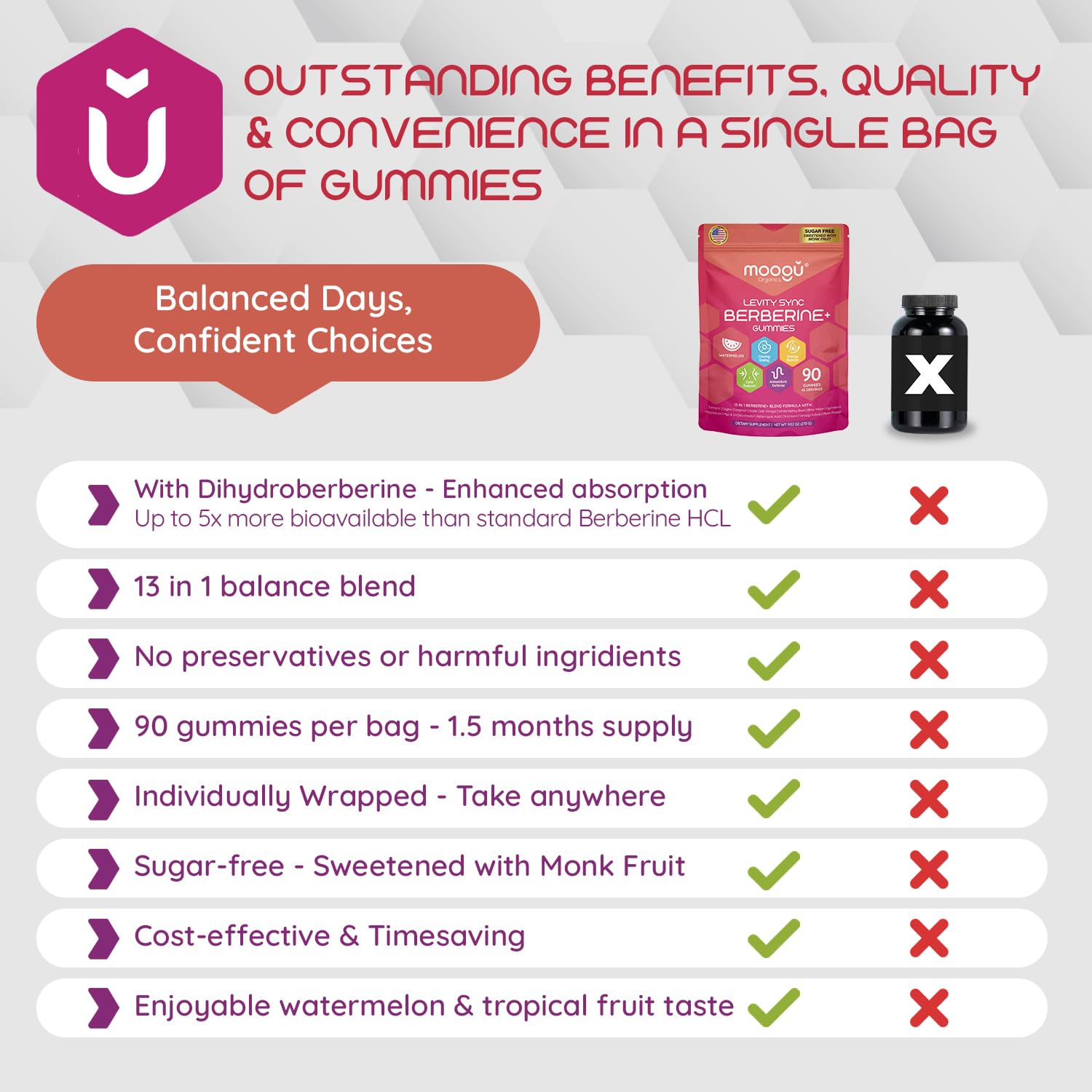 Vegan, gluten-free badge highlights dietary compatibility.