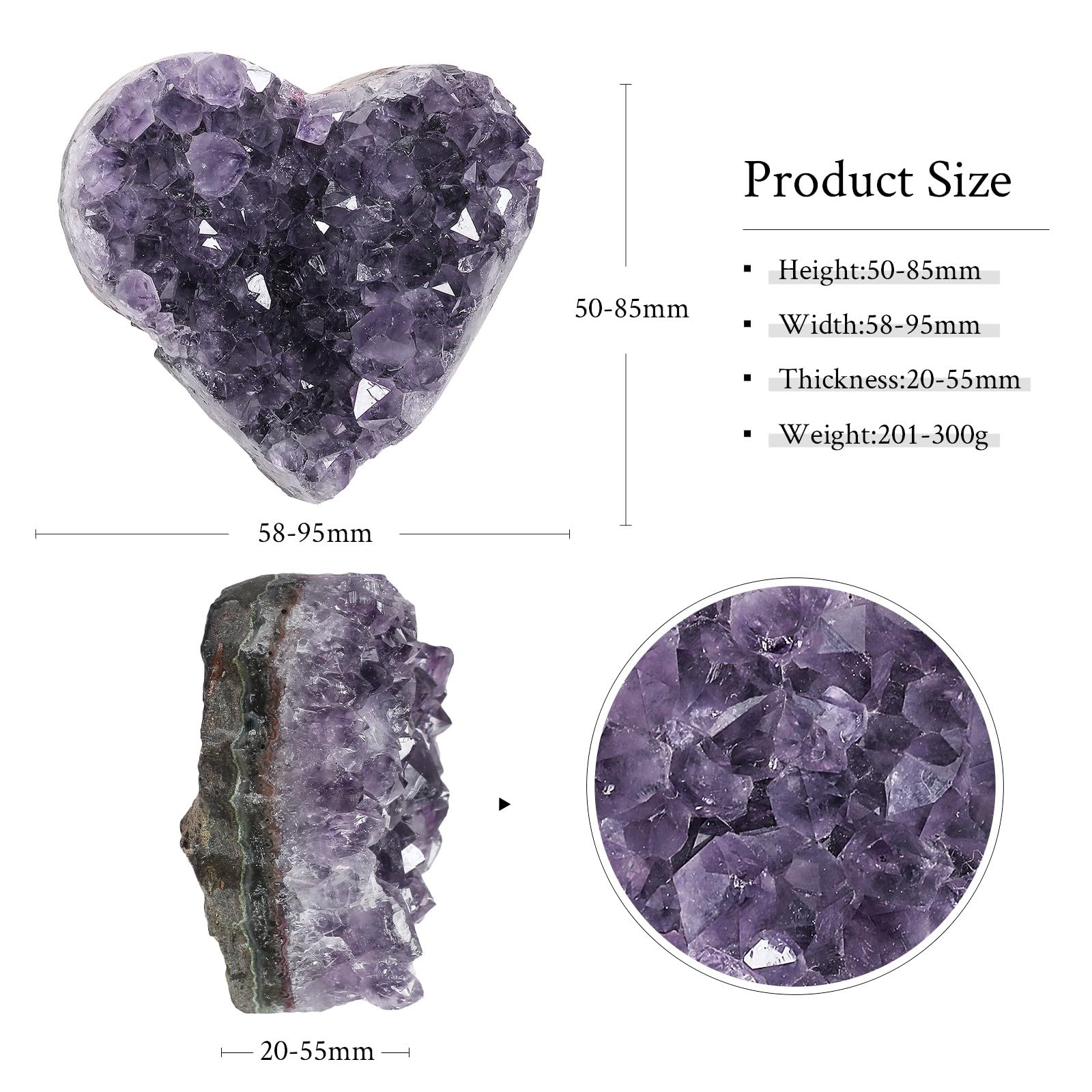 Mookaitedecor amethyst heart cluster natural texture showcases crystal facets for tactile allure