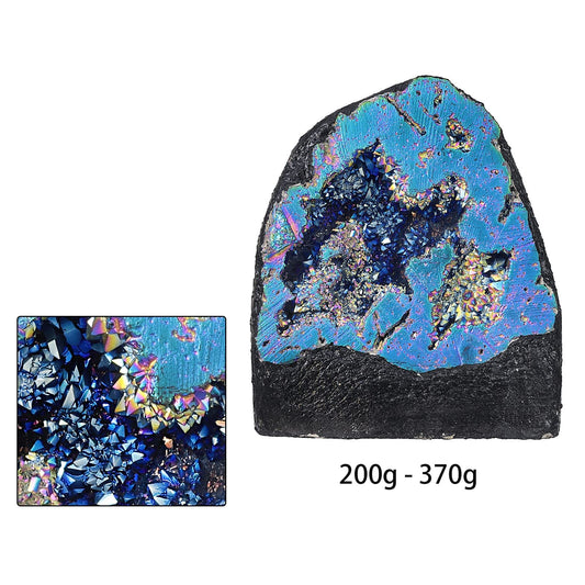 mookaitedecor Angel Aura Quartz geode cluster with iridescent edges for home decor