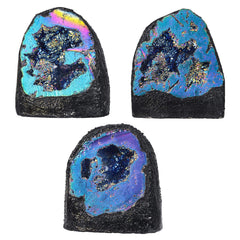 mookaitedecor Angel Aura Quartz geode cluster centerpiece for meditation corner