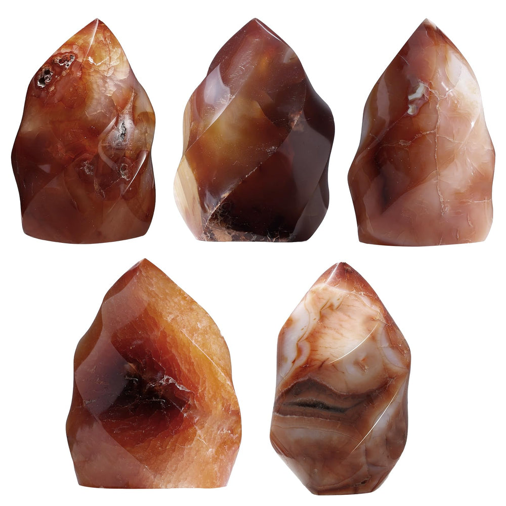 Mookaitedecor Carnelian Energy Tower Zen decor for balance and focus