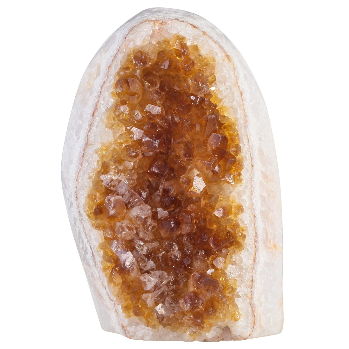 Mookaitedecor citrine crystal cluster geode with vibrant yellow display for home decor