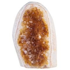Mookaitedecor citrine crystal cluster geode with vibrant yellow display for home decor