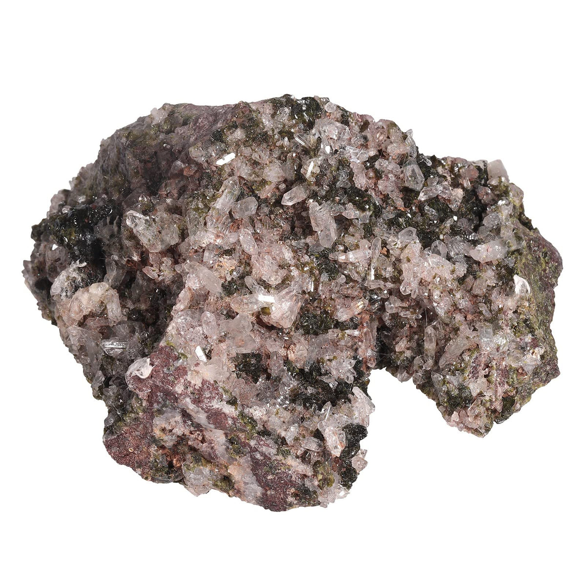 Mookaitedecor epidote druzy cluster close-up for meditation energy and home decor.