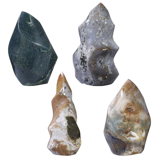 Mookaitedecor Flame Torch Obelisk shows stable base for grounded energy in living spaces.