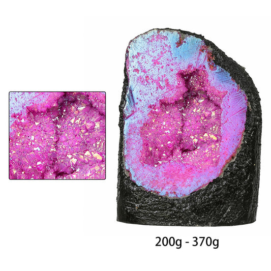 mookaitedecor angel aura quartz geode with iridescent edge enhances ambience and focus.