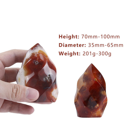 Mookaitedecor Natural Carnelian Flame Torch highlights vibrant color for meditation corners