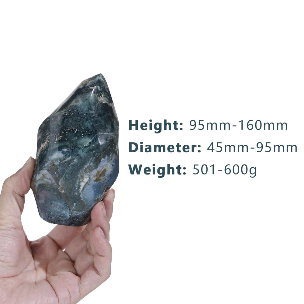 mookaitedecor Ocean Jasper Flame Tower side view emphasizes grounded base stability.