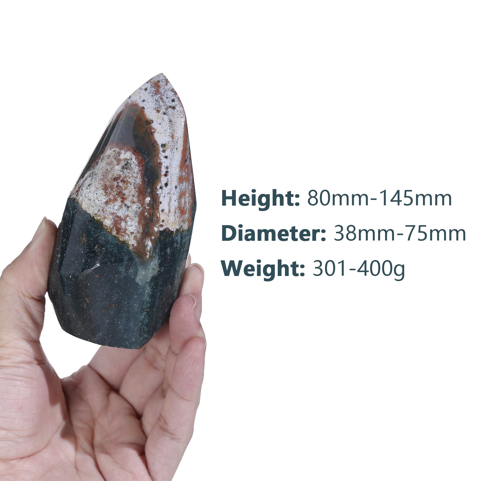 Mookaitedecor Ocean Jasper Torch Stand showing stable base for tabletop setup