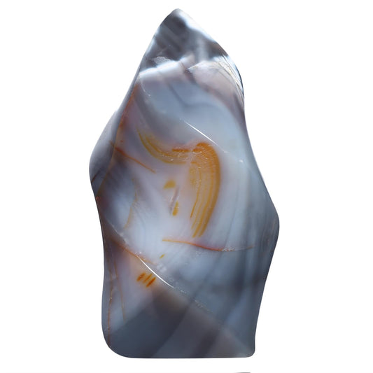 Mookaitedecor Orca Agate Flame Tower stand with stable base for meditation