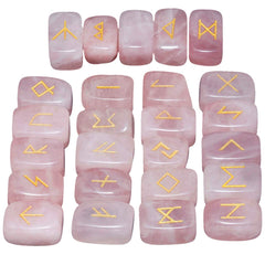 Mookaitedecor Rose Quartz Pendulum Set with six faceted prisms and copper wrap.