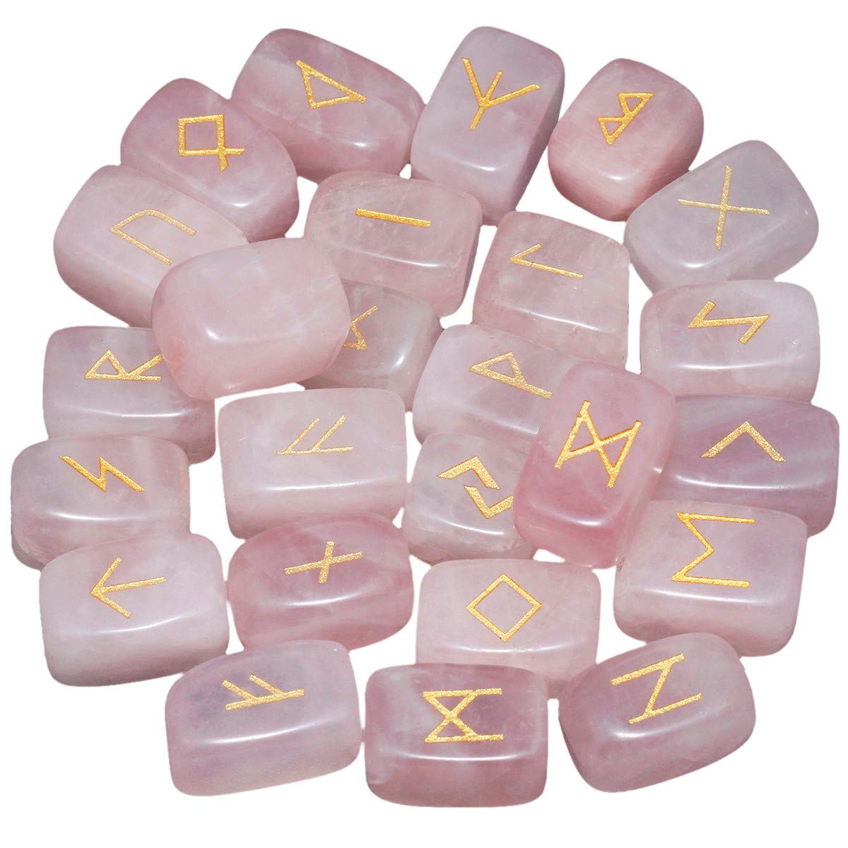 Mookaitedecor Rose Quartz Rune Kit suitable for meditation and mindful reflection.