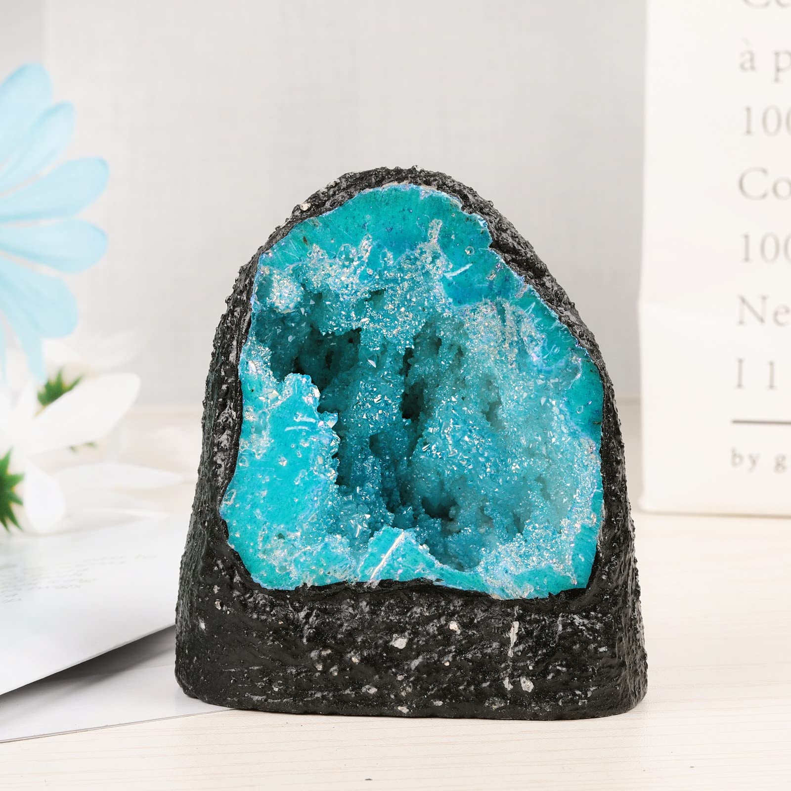 Mookaitedecor titanium-coated quartz surface glow enhances energy in any space.