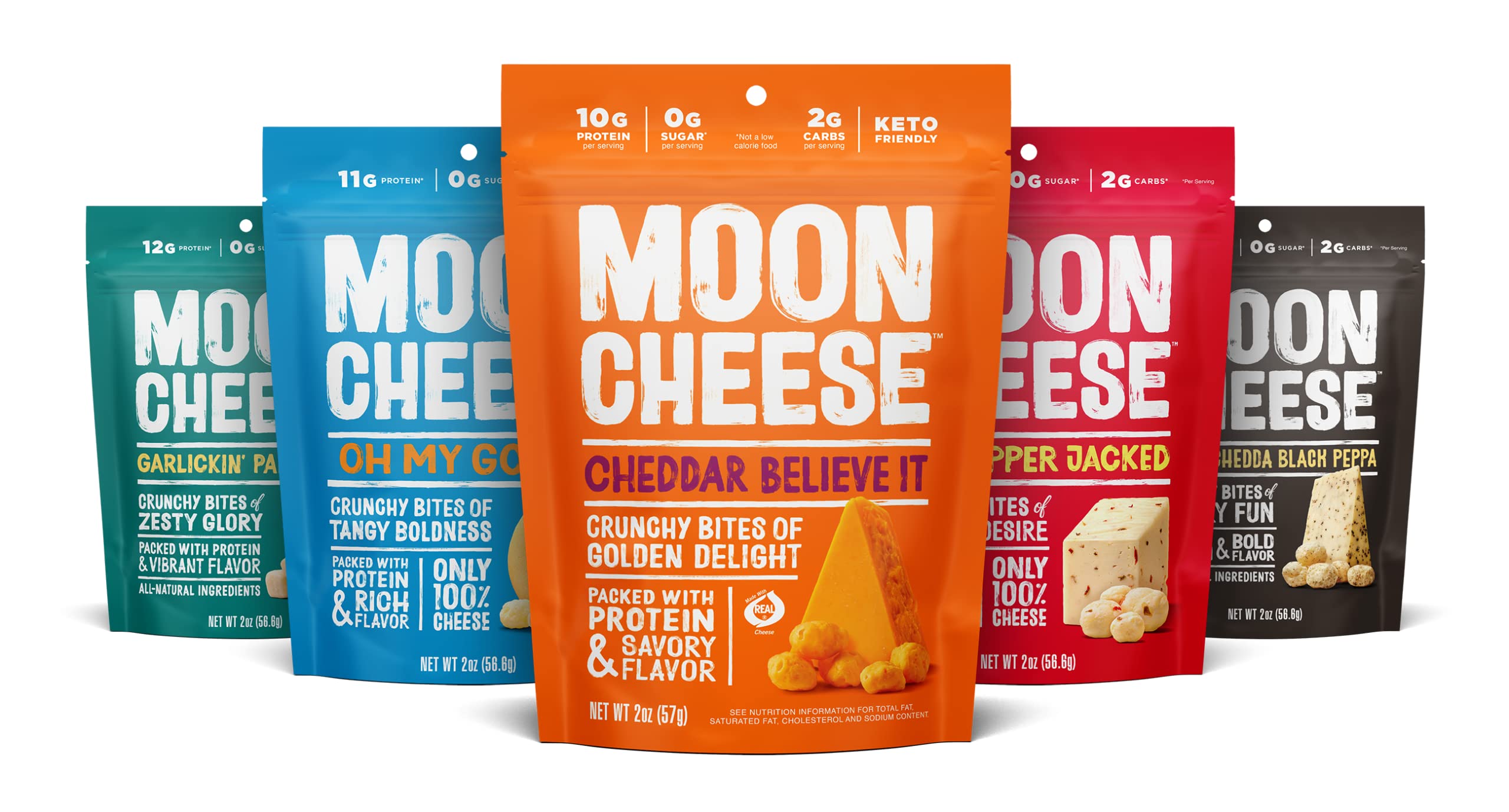 Moon Cheese Bites Bundle cheddar white cheddar parm gouda pepper jacked bites high protein snack