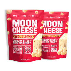 Moon Cheese Bites Pepper Jacked pack shot highlighting protein-rich snack