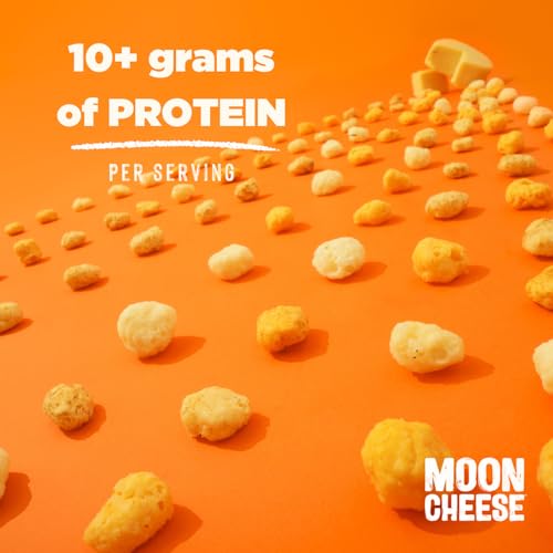 Moon Cheese Cheddar Believe It bite highlighting savory flavor.