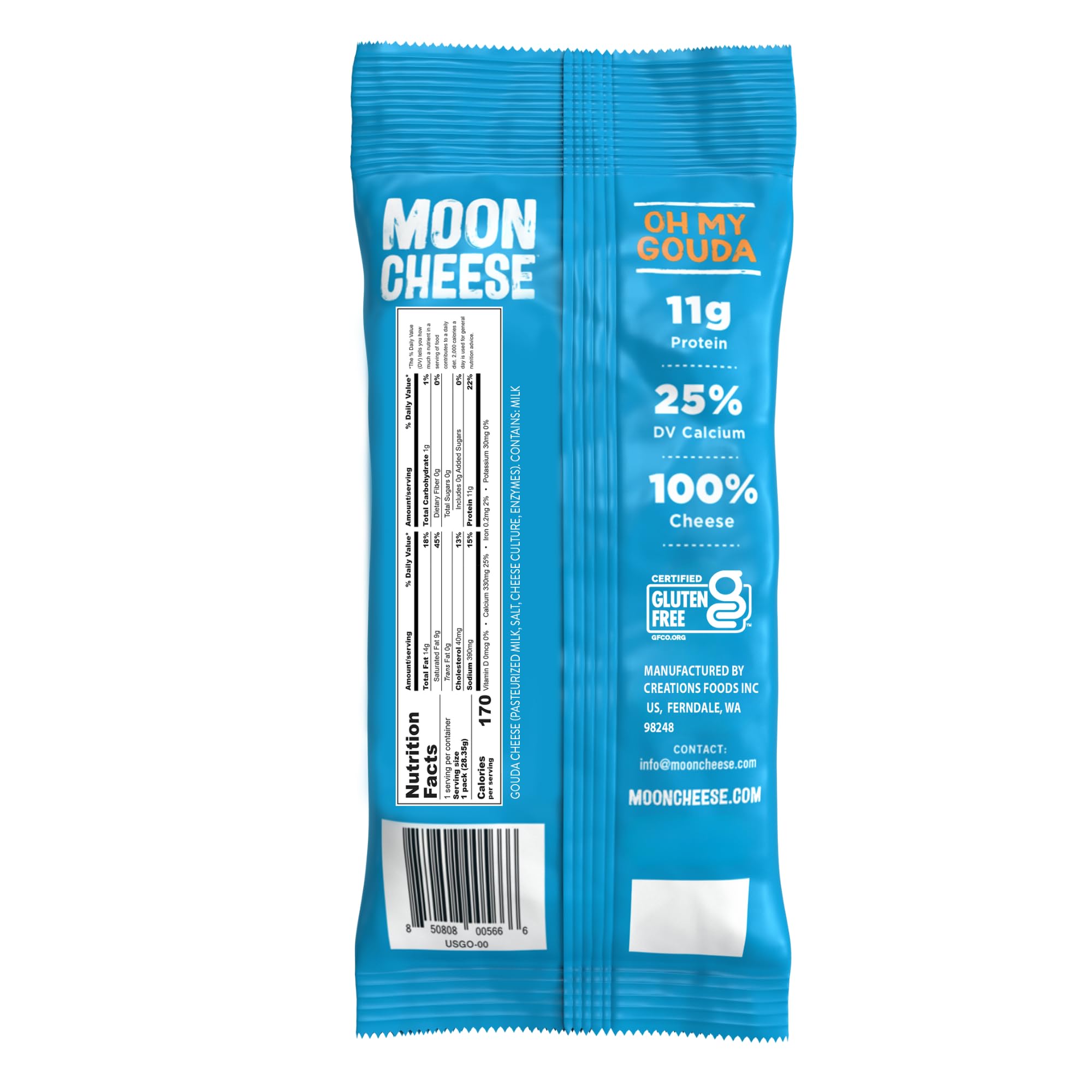 Moon Cheese Oh My Gouda bites ideal for travel or office snacking
