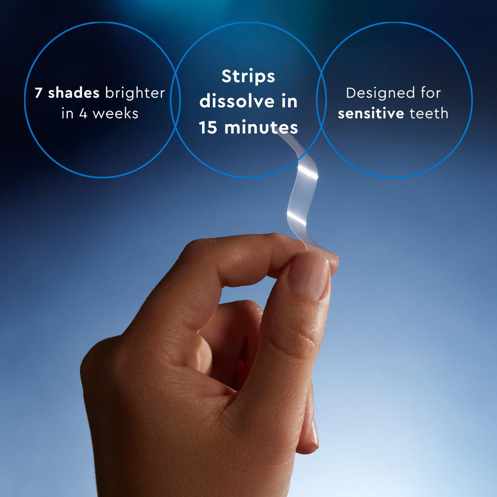MOON strips apply to teeth with no rinse for convenience.
