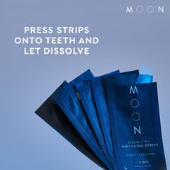 MOON peppermint flavor strip delivering fresh breath during use.