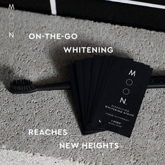 MOON strip safe for sensitive teeth, contours to each tooth.