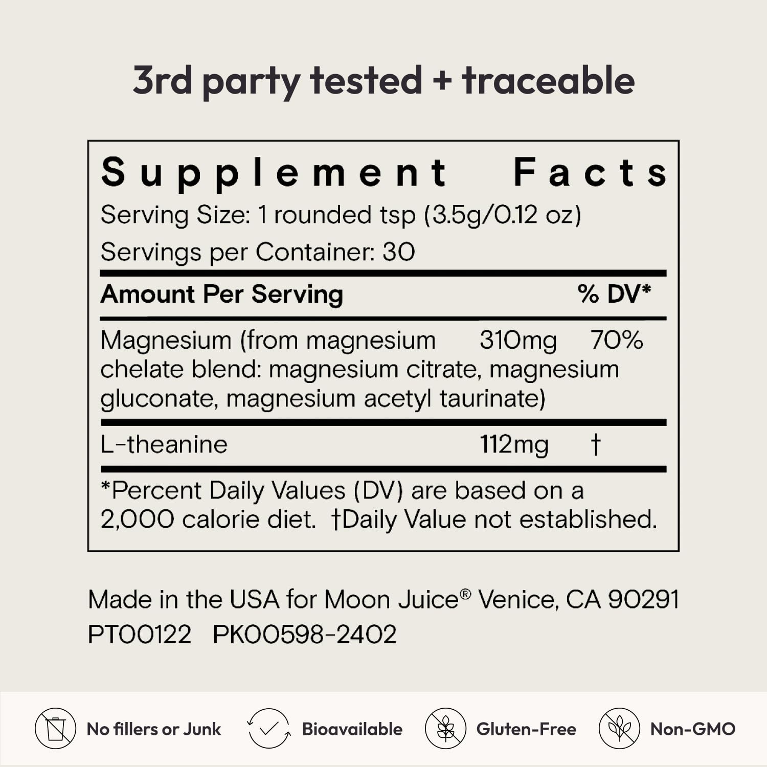 Moon Juice Magnesi-Om ingredients blend close-up emphasizing bioavailability