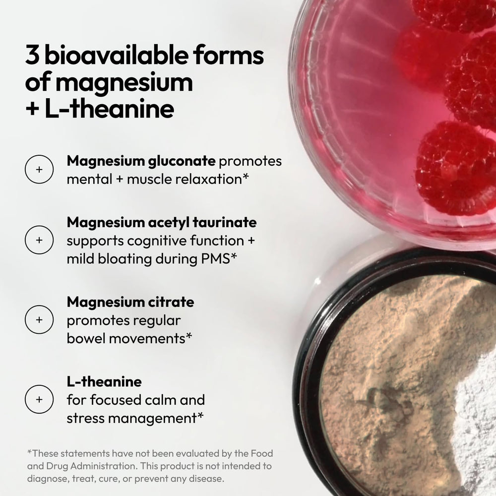 Moon Juice Magnesi-Om powder mixed in water for relaxation.