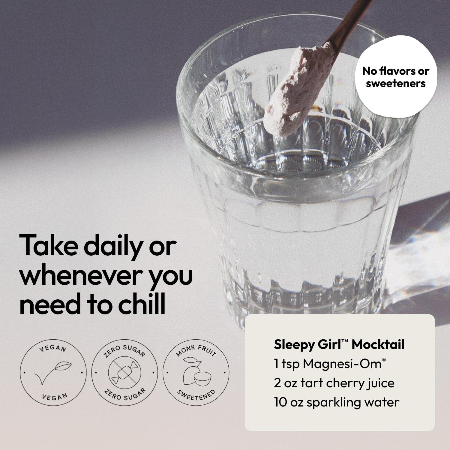 Moon Juice Magnesi-Om sleep mocktail idea with tart cherry juice and fizz