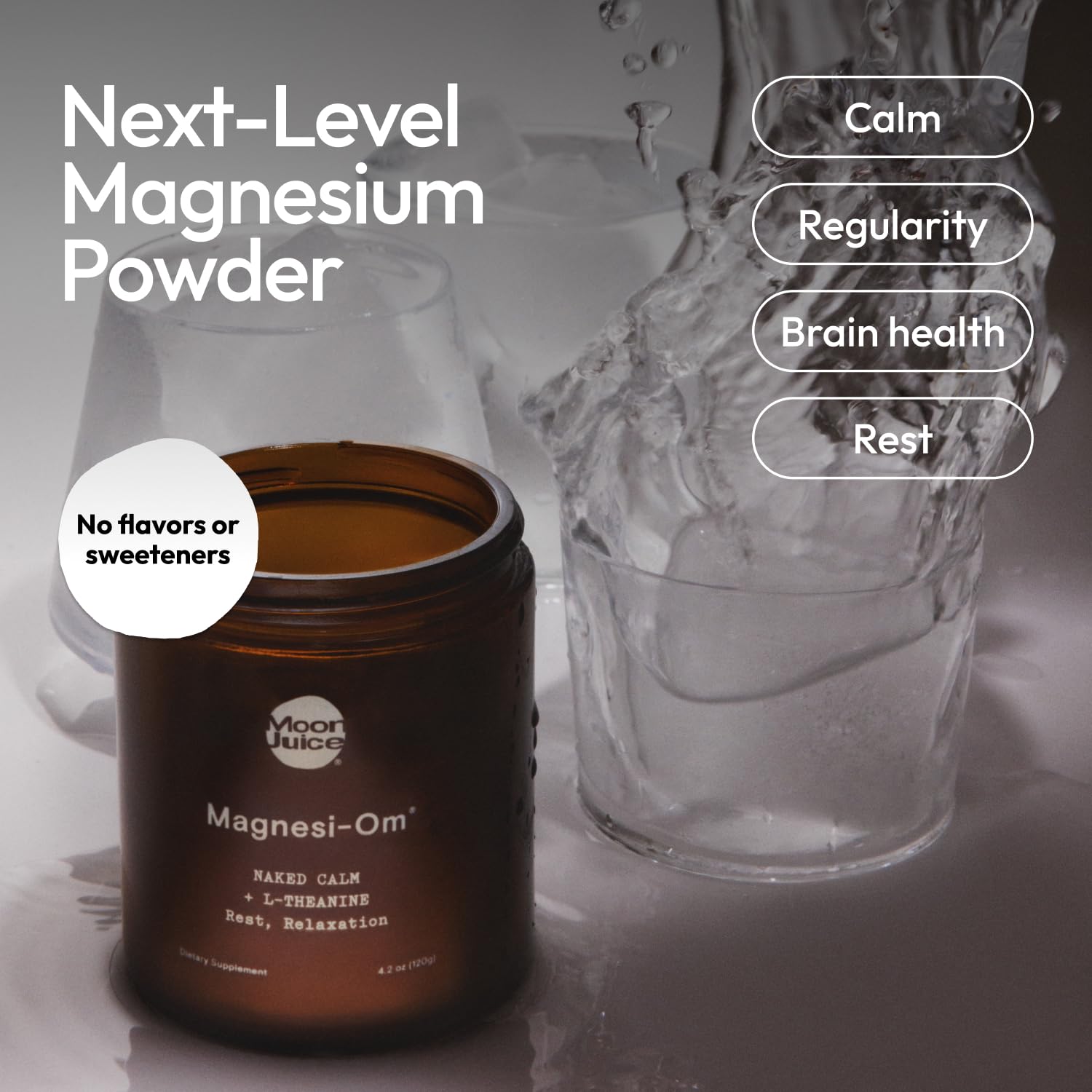 Moon Juice Magnesi-Om teaspoon scoop highlighting convenient daily serving