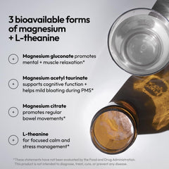 Moon Juice Magnesi-Om water glass with powder mixed showing zero sugar formula