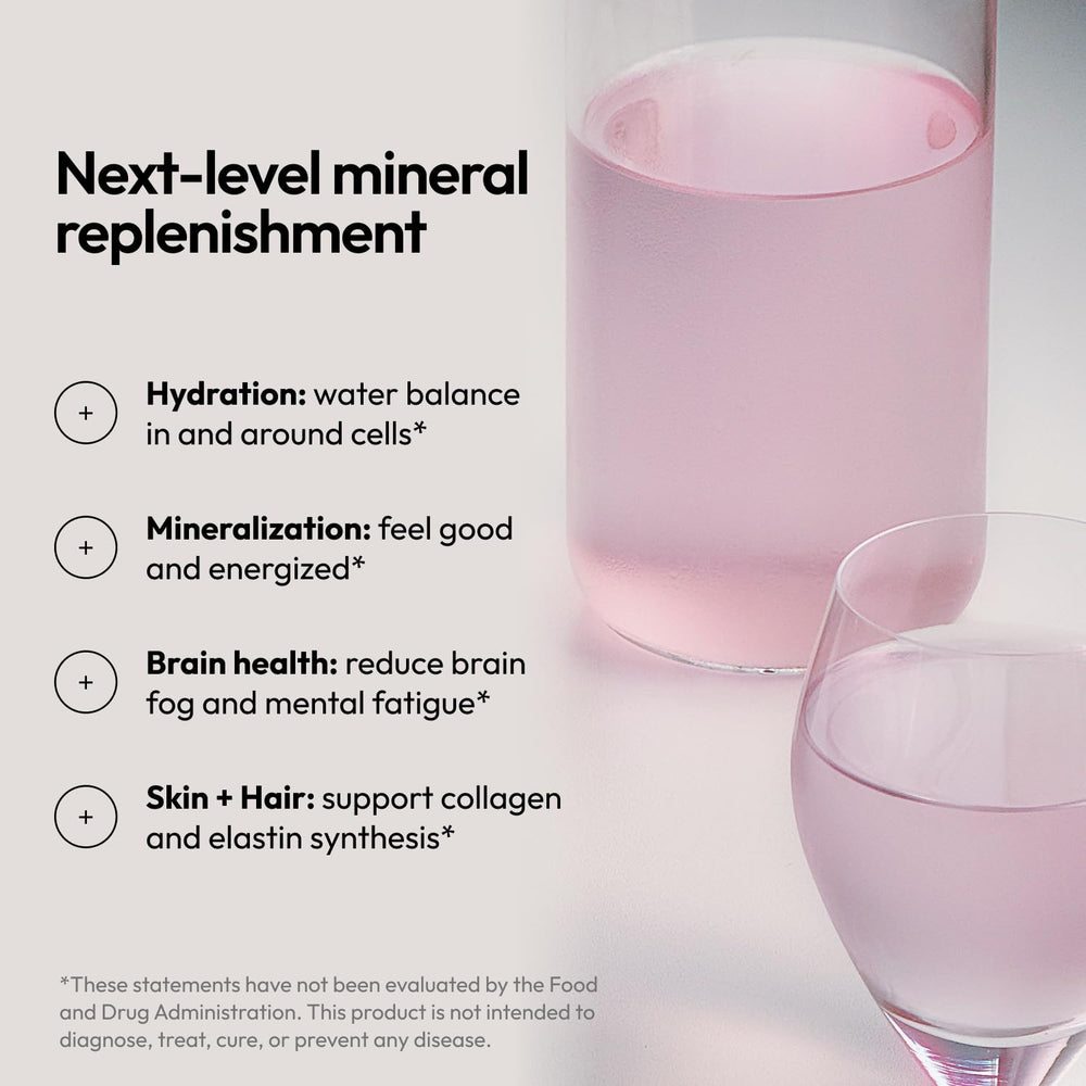 Mini Dew powder dissolving in a glass of water for instant hydration