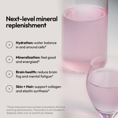 Mini Dew powder dissolving in a glass of water for instant hydration