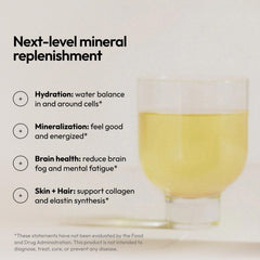 Moon Juice Mini Dew dissolving powder in glass for quick refreshment