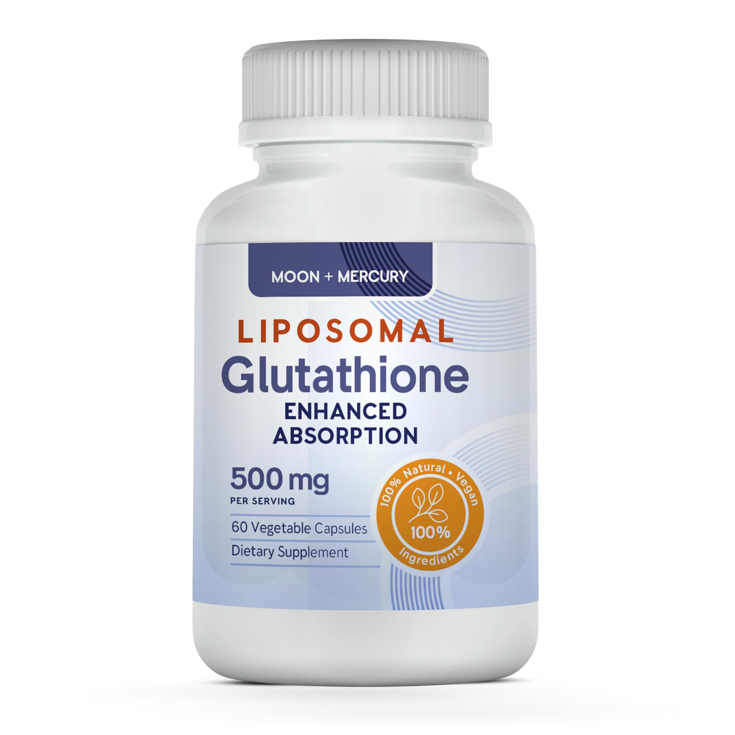 Moon + Mercury liposomal glutathione bottle for immune support