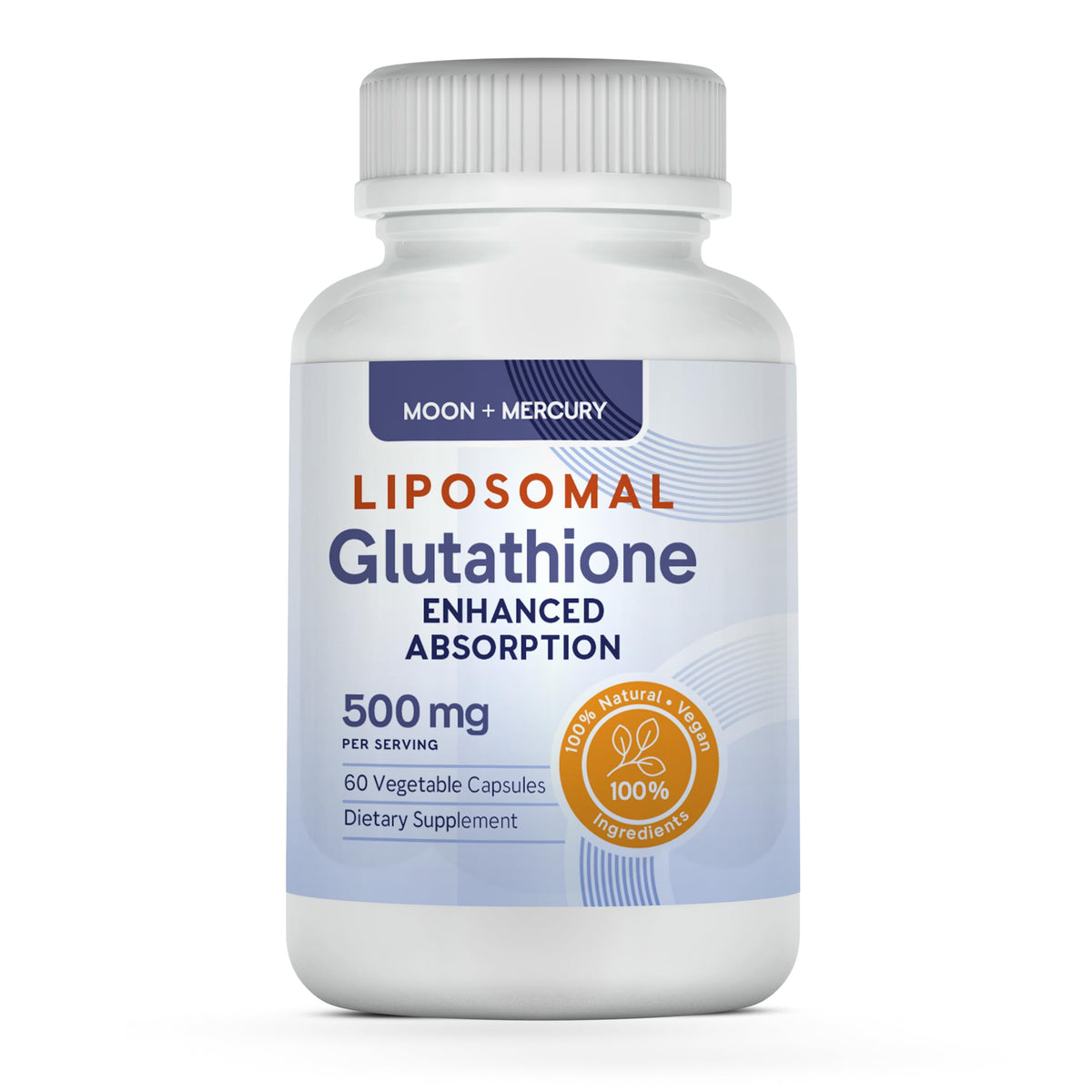 Moon + Mercury liposomal glutathione bottle for immune support