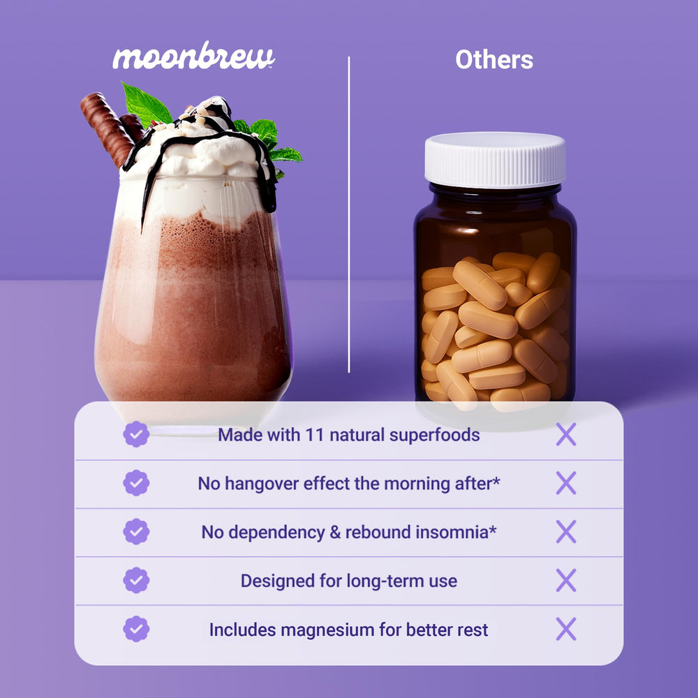 MoonBrew packaging seal indicating GMP/FDA compliance and third-party testing