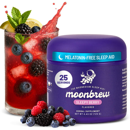 MoonBrew Sleepy Berry Smoothie jar front view for a soothing nightly ritual.