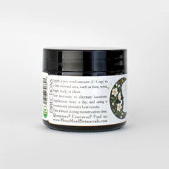 MoonMaid ProMoon Wild Yam Cream label close-up highlighting organic ingredients and balance benefits.