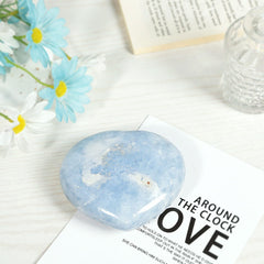 Moonsix blue Celestite heart in gift box ready for gifting.