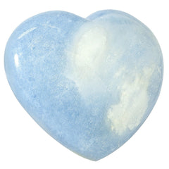 Moonsix blue Celestite heart pocket stone promotes focus and calm.