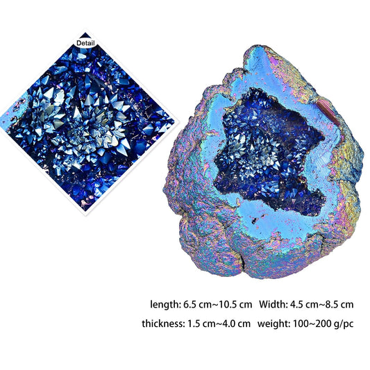 Moonsix colorful quartz geode cluster catches light to enhance mood and ambiance.