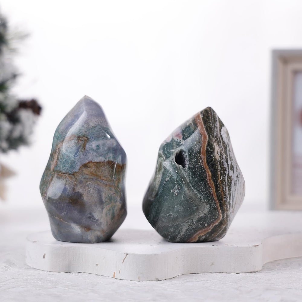 moonsix Ocean Jasper Flame Tower with natural color patterns