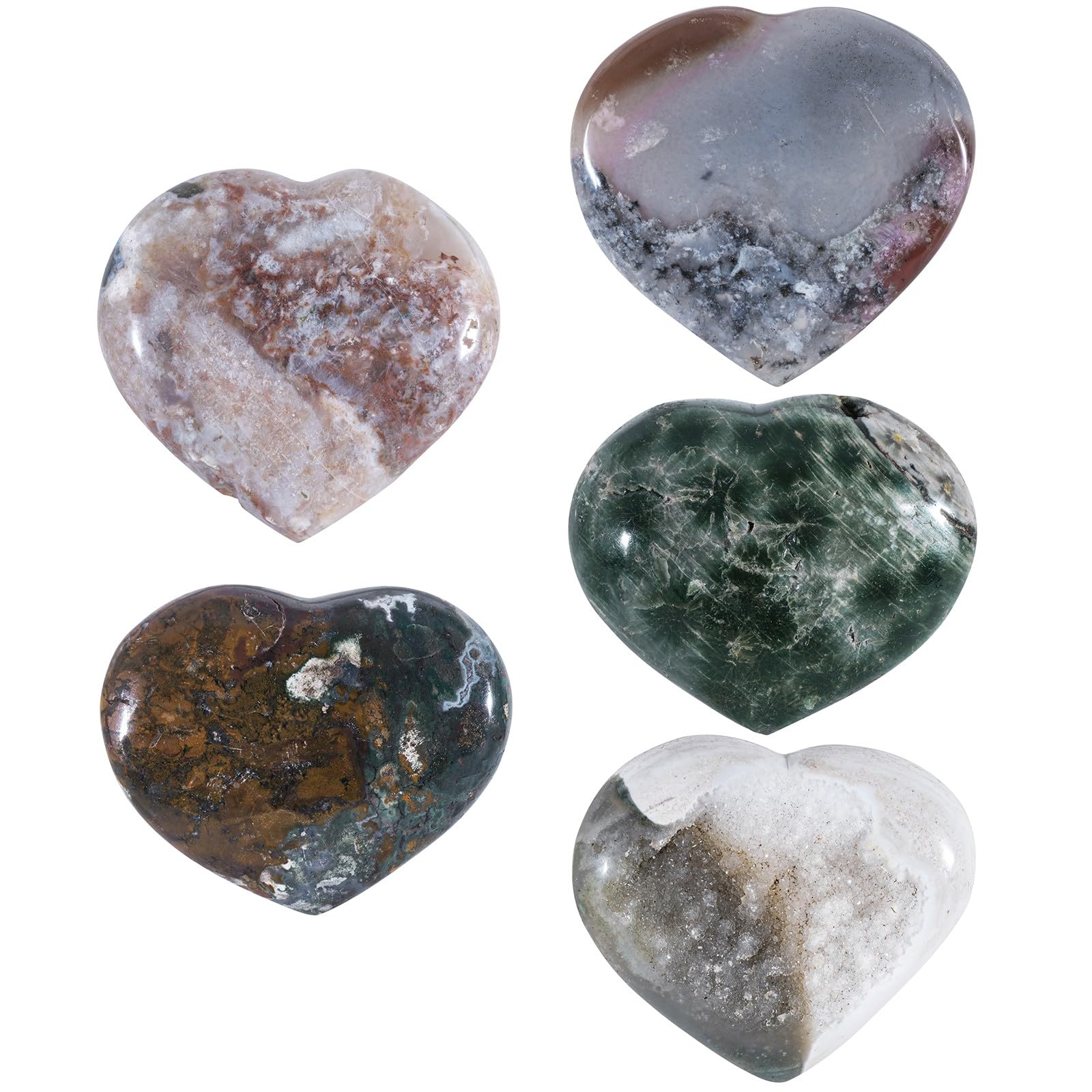 Moonsix Ocean Agate Puffy Heart hand-holding instills calm during daily routines.