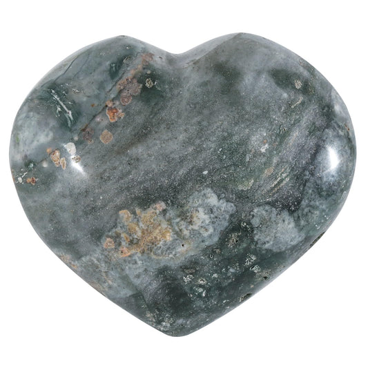 moonsix Ocean Agate Puffy Heart pocket massage stone for calm and focus.