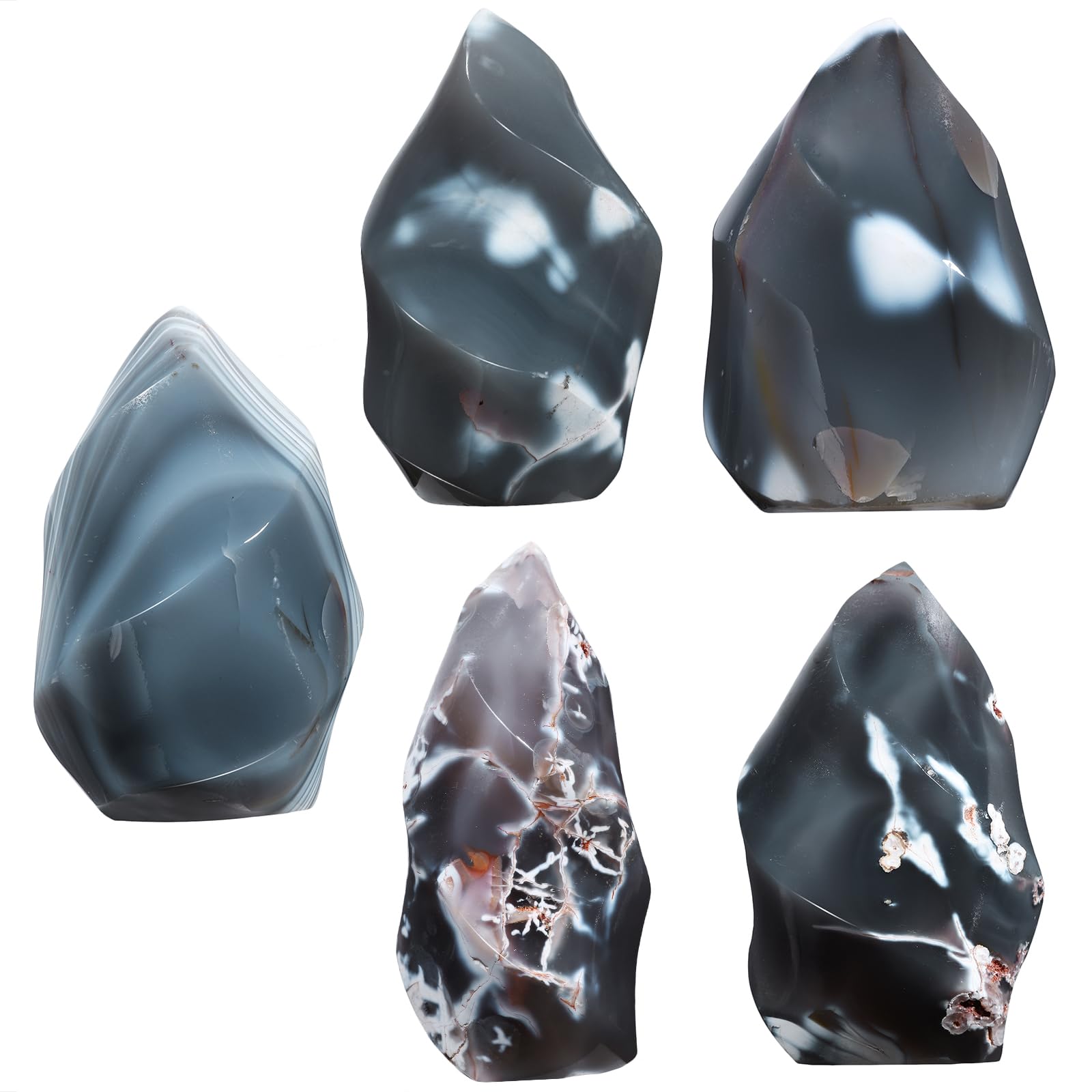 moonsix orca agate flame tower used in Reiki energy practice