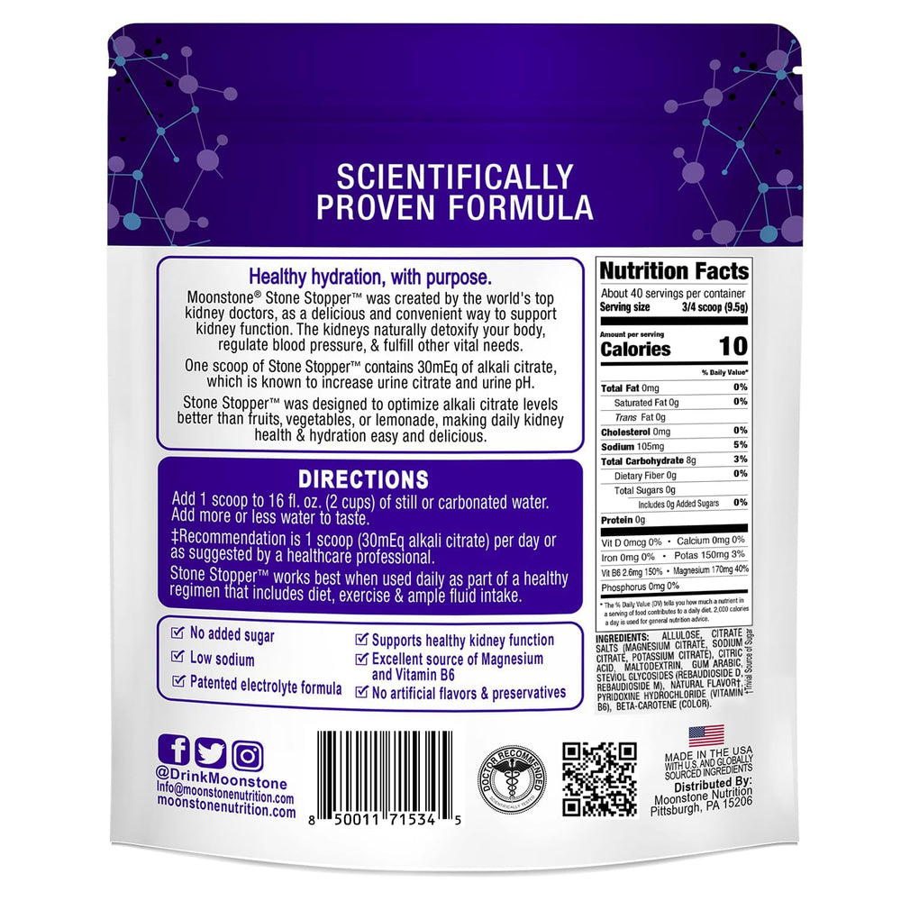 Moonstone Stone Stopper Drink Mix no sugar formula for clean hydration