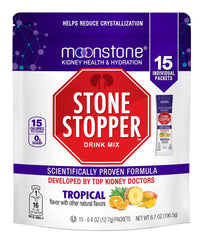 Moonstone Stone Stopper Drink Mix tropical bottle shows hydration-ready setup.