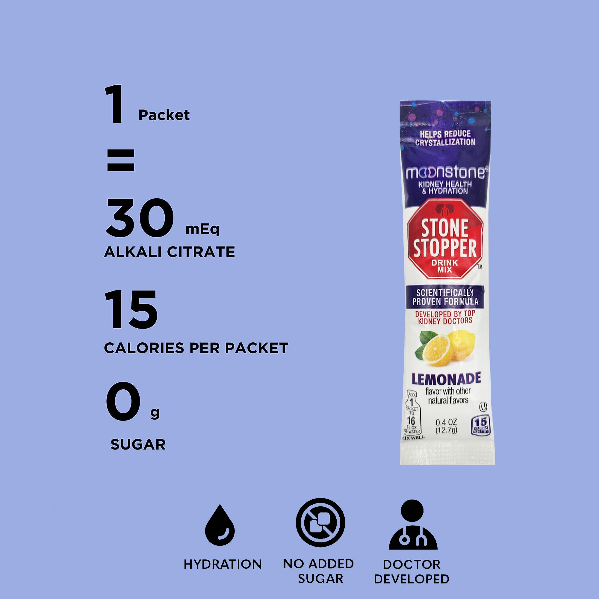 Moonstone Stone Stopper pack shot presents the 15-day supply for travel or daily use.